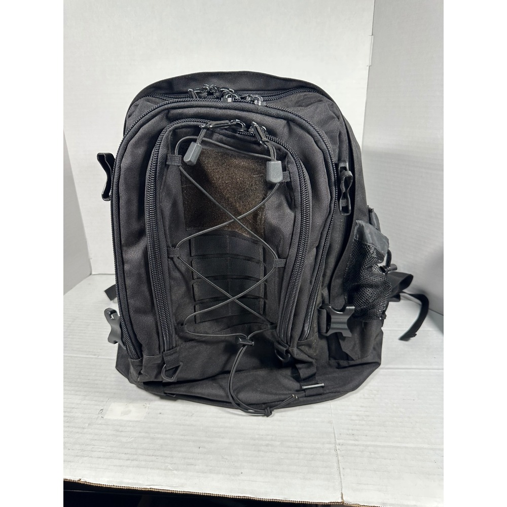 Black Tactical Backpack Multi-Pocket Military Style MOLLE Rucksack Heavy Duty